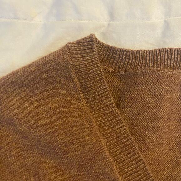 J Crew Sweater Small NEW Tan V Neck Wool Blend Tunic Re-Imagined - Picture 5 of 16